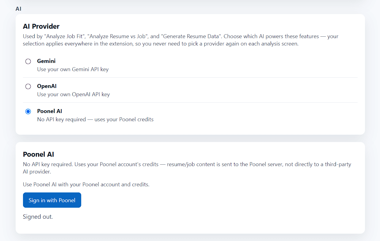 Applicant profiles with original resume and Resume Data